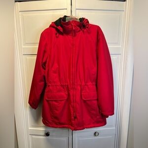 Lands End Women’s Squall Parka With Hoodie Size Women’s Large (14-16) Color Red